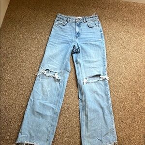 Zara Light Blue Ripped Jeans